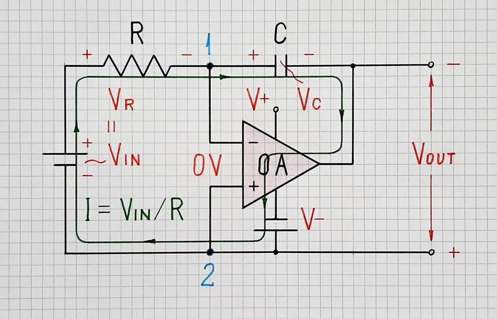 Op-amp inverting integrator